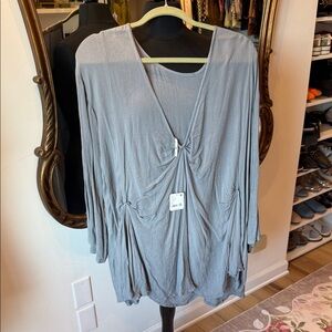 Free People Gray Draped Top